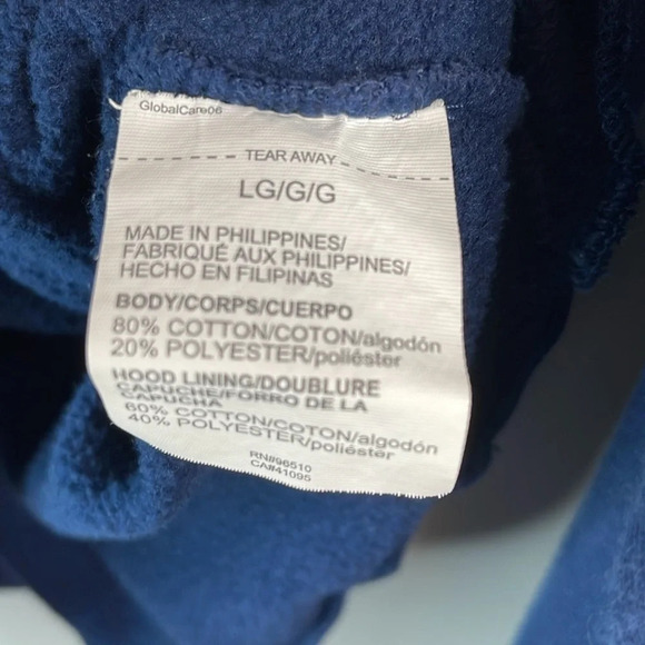 UNDER ARMOUR Coldgear Loose Fit Kangaroo Hoodie Navy Blue Logo *As Is* L - Picture 9 of 12